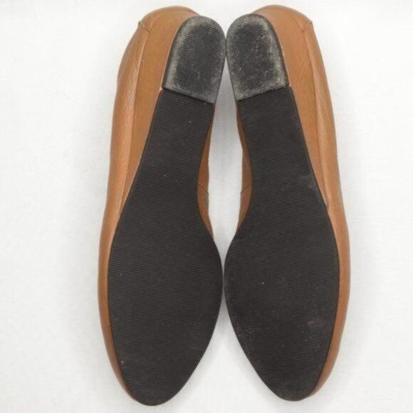 Ros Hommerson Women's Size 9.5 Tan Leather Slip On Almond Toe Wedge Loafers - Picture 6 of 10